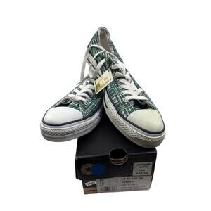 NEW Converse Chuck Taylor All Star CT Plaid Ox Trainers Green Mens 10 Womens 12